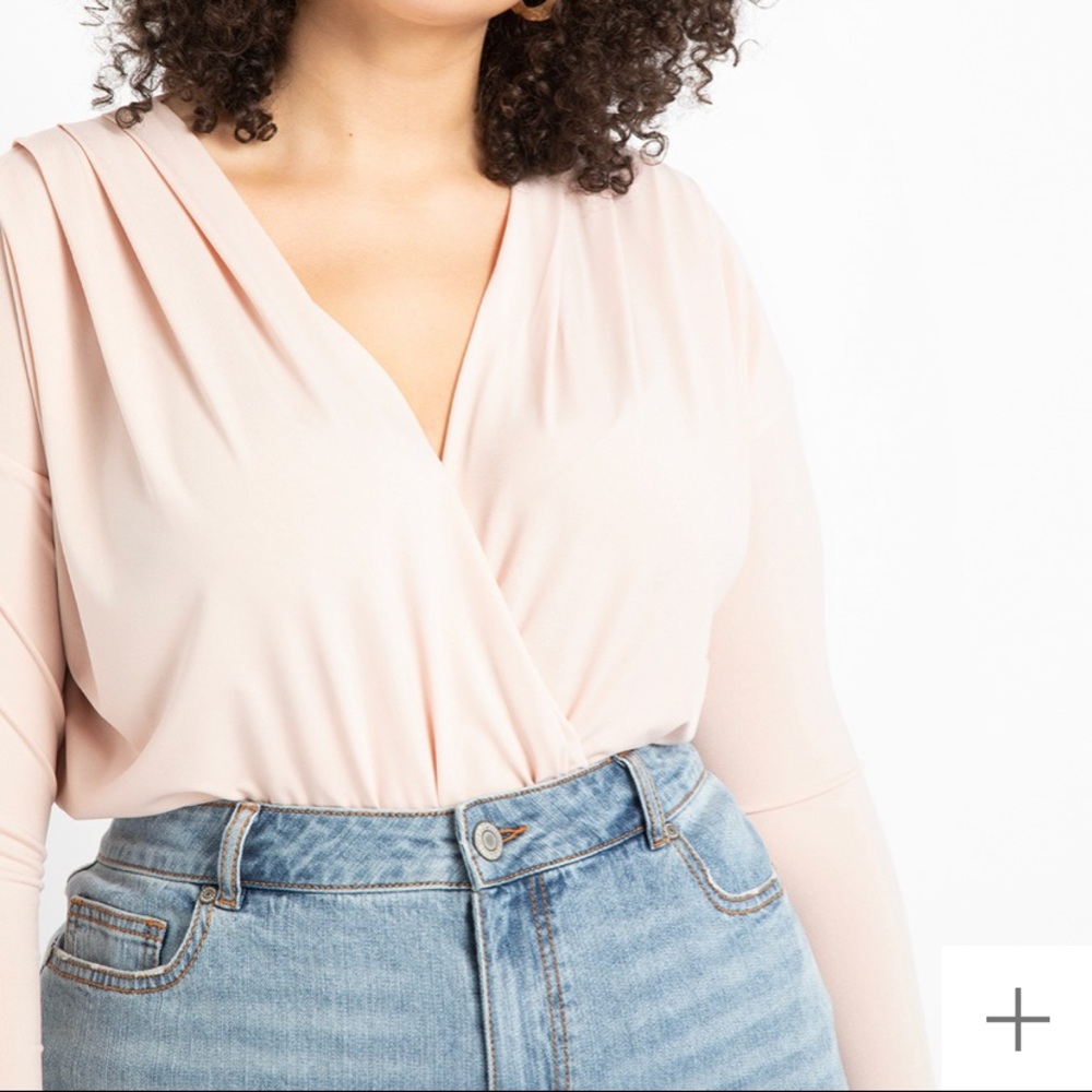 ELOQUII Draped Surplice Bodysuit